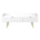 Welcome Furniture Ltd Diamond 2 Drawer Coffee TV Unit in White Matt - Ready Assembled