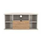 Welcome Furniture Ltd Bora Corner TV Unit in Gold Craft Oak & Kashmir - Ready Assembled