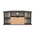Welcome Furniture Ltd Bora Corner TV Unit in Gold Craft Oak & Graphite - Ready Assembled