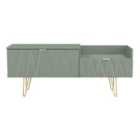 Welcome Furniture Ltd Diamond 2 Drawer Coffee TV Unit in Reed Green - Ready Assembled