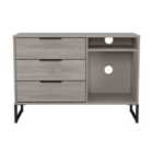 Welcome Furniture Ltd Hong Kong 3 Drawer TV Unit in Grey Oak - Ready Assembled