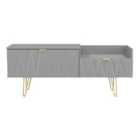 Welcome Furniture Ltd Diamond 2 Drawer Coffee TV Unit in Dusk Grey - Ready Assembled