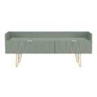 Welcome Furniture Ltd Diamond 2 Drawer Coffee TV Unit in Reed Green - Ready Assembled