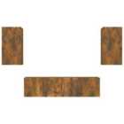 vidaXL TV Cabinet with LED Lights Black 210x35x40 cm