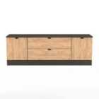 Welcome Furniture Ltd Bora 2 Door 2 Drawer Wide TV Unit in Gold Craft Oak & Graphite - Ready Assembled