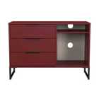 Welcome Furniture Ltd Hong Kong 3 Drawer TV Unit in Red Matt - Ready Assembled