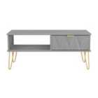 Welcome Furniture Ltd Diamond 1 Drawer Coffee Table in Dusk Grey - Ready Assembled