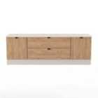 Welcome Furniture Ltd Bora 2 Door 2 Drawer Wide TV Unit in Gold Craft Oak & Kashmir - Ready Assembled