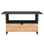 Welcome Furniture Ltd Bora Bottom Drawer Coffee Table in Gold Craft Oak & Graphite - Ready Assembled