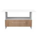 Welcome Furniture Ltd Worcester Bottom Drawer Coffee Table in Slat Effect & White - Ready Assembled