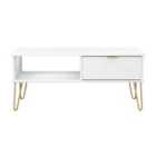 Welcome Furniture Ltd Hong Kong 1 Drawer Coffee Table in White Matt - Ready Assembled