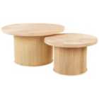 Beliani Set of 2 Coffee Tables ILIOS Rattan Natural