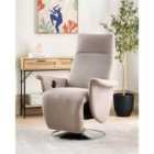 Beliani Recliner Chair PRIME With Footrest Fabric Taupe