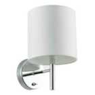 Happy Homewares Contemporary Bedside Wall Lamp in Chrome with Toggle Switch and Shade
