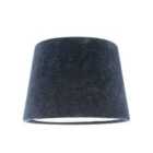 Happy Homewares Thick Lined Textured Midnight Blue Velvet Lamp Shade With Satin Inner
