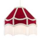 Happy Homewares Classic Victorian Style Empire Pendant Shade in Burgundy Red Fabric