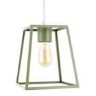 Happy Homewares Olive Green Industrial Lantern Lamp Shade with Square Top and Bottom