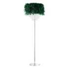 Happy Homewares Chandelier Style Forest Green Feather Floor Lamp with Waterfall Drops