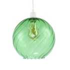 Happy Homewares Chic Emerald Green Circular Fluted Glass Ceiling Pendant Light Shade