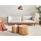 Beliani Sofa 3 Seater VORGOD Fabric Off-White