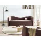 Beliani Sofa 3 Seater VELTADA Velvet Dark Brown