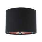 Happy Homewares Modern Colourful Aztec Designed Lamp Shade with Black Linen Fabric