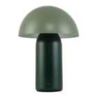 Happy Homewares Modern Rechargeable Mushroom Lamp in Two Tone Green with Touch Button