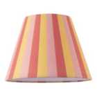 Happy Homewares Multi Pink Tone Striped Linen Coolie Lamp Shade with Cotton Inner