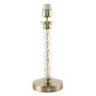 Happy Homewares Satin Gold Table Lamp Base with Twisting Clear Glass Designer Feature