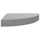 vidaXL Wall Corner Shelf Concrete Grey 25x25x3.8 cm Mdf