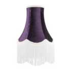 Happy Homewares Victorian Styled Vintage Tall Lamp Shade In Purple Floral Velvet