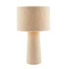 Happy Homewares Designer Table Lamp with Cream Wool Base and Shade with Inner Lining