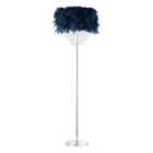 Happy Homewares Chandelier Style Midnight Blue Feather Floor Lamp With Waterfall Drops