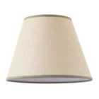 Happy Homewares Classic Rattan Tweed Lamp Shade with Olive Green Cotton Fabric Trims