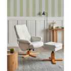 Beliani Recliner Chair EPSE with Footstool Boucle Off-White