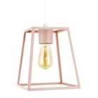 Happy Homewares Industrial Lantern Lamp Shade in Matte Pink with Square Top and Bottom