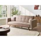 Beliani Sofa Bed 3 Seater HJULBY Light Brown