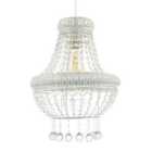 Happy Homewares Vintage and Ornate White Metal Pendant Light Shade with Clear Acrylic