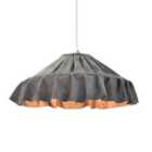 Happy Homewares Shabby Chic Grey Folded Hanging Velvet Fabric Pendant Lighting Shade