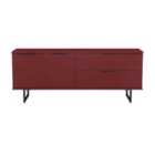 Welcome Furniture Ltd Hong Kong 2 Drawer 2 Door Wide Sideboard in Red Matt - Ready Assembled