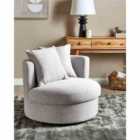 Beliani Swivel Armchair DALBY Fabric Light Grey