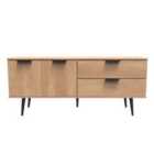 Hong Kong 2 Drawer 2 Door Wide Sideboard In Nebraska Oak - Ready Assembled