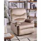 Beliani Recliner Chair ESLOV With Footrest Velvet Taupe Beige