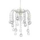 Happy Homewares Chic Waterfall Pendant Light Shade with Clear Acrylic Balls and Beads