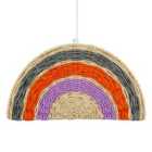 Happy Homewares Multi Coloured Rainbow Stripes Childrens Ceiling Pendant Light Shade