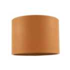 Happy Homewares Classic Dark Mustard Faux Leather Lamp Shade With Inner Cotton Lining