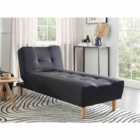 Beliani Chaise Longue ALSTEN Fabric Black