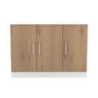 Welcome Furniture Ltd Worcester 3 Door Sideboard in Slat Effect & White - Ready Assembled