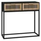 vidaXL Console Table Black 80x30x75 cm Engineered Wood and Iron