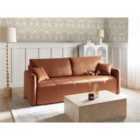 Beliani Sofa Bed 3 Seater EGGE Velvet Golden Brown